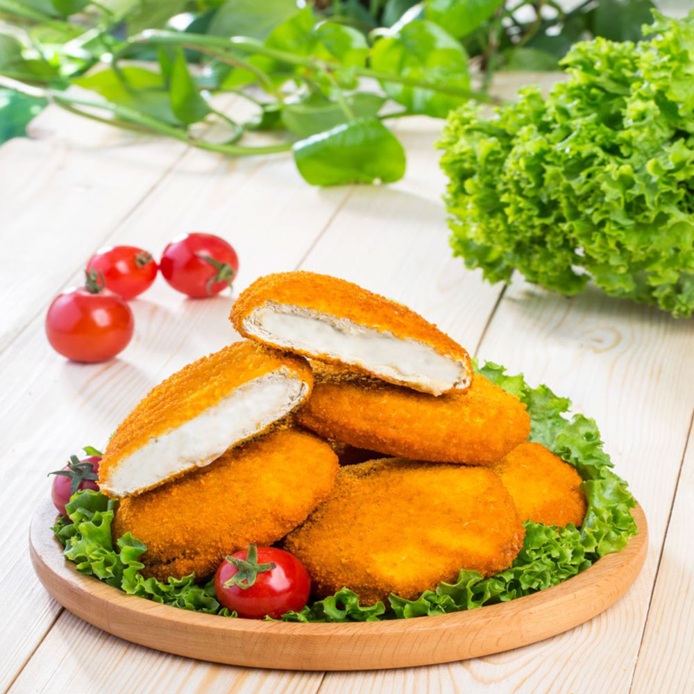 Golden and crispy cheesy nuggets with a gooey cheese filling