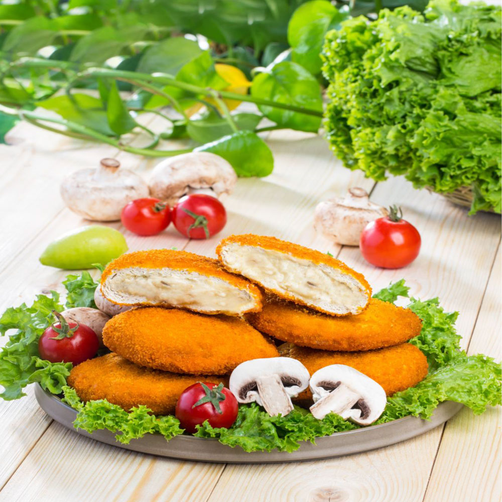 Golden nuggets made with chicken and mushroom, a delicious combination