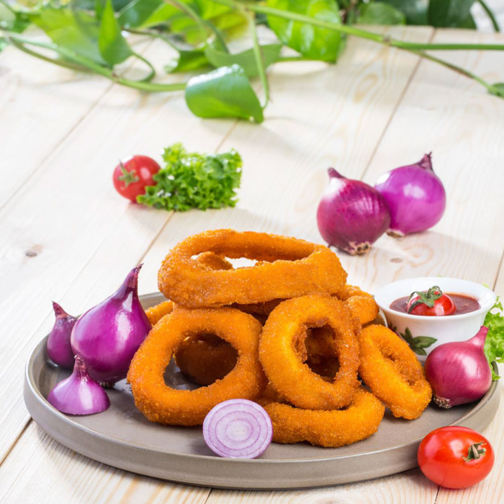 Crunchy vegetable-infused onion rings, perfect for snacking